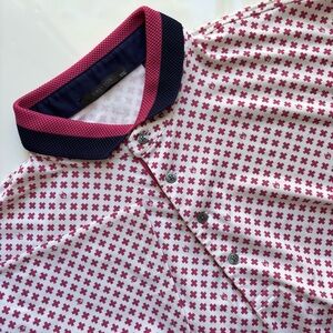 Greyson Polo Shirt Mens XXL Lavender Geometric Performance Golf Casual Colorful